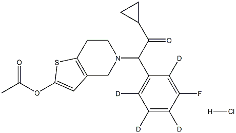 2-[2-(Acetyloxy)-6,7-dihydrothieno[3,2-c]pyridin-5(4H)-yl]-1-cyclopropyl-2-(3-fluorophenyl-d4)ethanone Hydrochloride Structure
