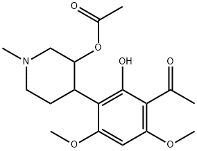 4-(3-acetyl-2-hydroxy-4,6-diMethoxyphenyl)-1-Methylpiperidin-3-yl acetate 구조식 이미지