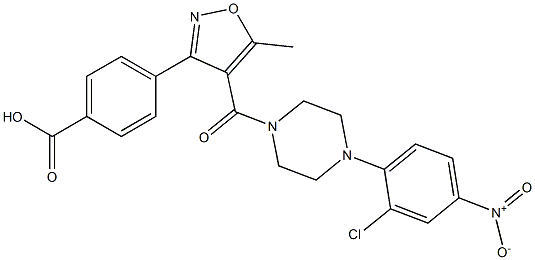 4-(4-(4-(2-chloro-4-nitrophenyl)piperazine-1-carbonyl)-5-Methylisoxazol-3-yl)benzoic acid Structure