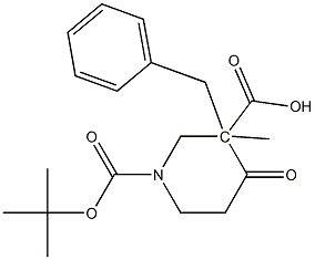 3-Benzyl-4-oxo-piperidine-1,3-dicarboxylic acid 1-tert-butyl ester 3-Methyl ester 구조식 이미지