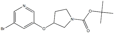 3-(5-BroMo-pyridin-3-yloxy)-pyrrolidine-1-carboxylic acid tert-butyl ester 구조식 이미지