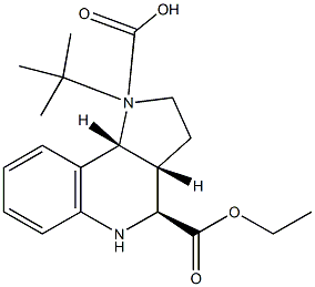 (3AR,4S,9BR)-1-TERT-BUTYL 4-ETHYL 3,3A,4,5-TETRAHYDRO-1H-PYRROLO[3,2-C]QUINOLINE-1,4(2H,9BH)-DICARBOXYLATE 구조식 이미지