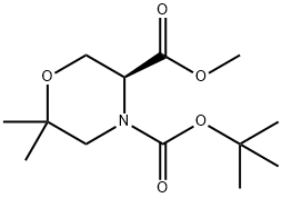 METHYL (S)-4-BOC-6,6-DIMETHYL-MORPHOLINE-3-CARBOXYLATE Structure