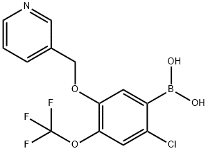 [2-Chloro-5-(pyridin-3-ylmethoxy)-4-(trifluoromethoxy)phenyl]boronic acid 구조식 이미지