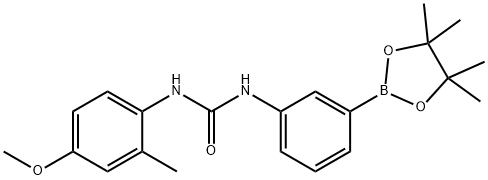 1-(4-Methoxy-2-methylphenyl)-3-[3-(tetramethyl-1,3,2-dioxaborolan-2-yl)phenyl]urea 구조식 이미지