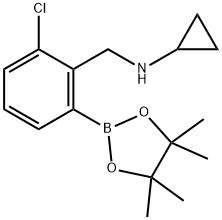 N-{[2-chloro-6-(tetramethyl-1,3,2-dioxaborolan-2-yl)phenyl]methyl}cyclopropanamine 구조식 이미지