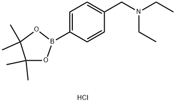 Diethyl({[4-(tetramethyl-1,3,2-dioxaborolan-2-yl)phenyl]methyl})amine hydrochloride 구조식 이미지