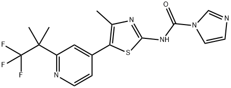 N-(4-Methyl-5-(2-(1,1,1-trifluoro-2-Methylpropan-2-yl)pyridin-4-yl)thiazol-2-yl)-1H-iMidazole-1-carboxaMide 구조식 이미지