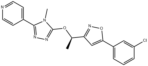 (R)-5-(3-chlorophenyl)-3-(1-((4-Methyl-5-(pyridin-4-yl)-4H-1,2,4-triazol-3-yl)oxy)ethyl)isoxazole Structure