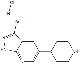 3-broMo-5-(piperidin-4-yl)-1H-pyrazolo[3,4-b]pyridine hydrochloride 구조식 이미지