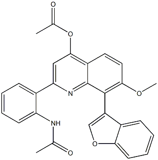 2-(2-acetaMidophenyl)-8-(benzofuran-3-yl)-7-Methoxyquinolin-4-yl acetate 구조식 이미지