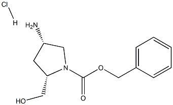 (2S,4S)-1-CBZ-2-hydroxyMethyl-4-aMino Pyrrolidine-HCl 구조식 이미지