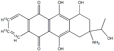 9-AMino-7,8,9,10-tetrahydro-6,7,11-trihydroxy-9-(1-hydroxyethyl)-5,12-naphthacenedione-13C3 Structure