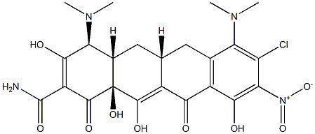 (4S,4aS,5aR,12aS)-4,7-Bis(diMethylaMino)-1,4,4a,5,5a,6,11,12a-octahydro-3,10,12,12a-tetrahydroxy-8-chloro-9-nitro-1,11-dioxo-2-naphthacenecarboxaMide Structure