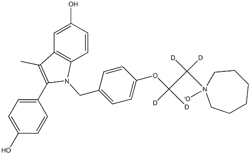 1-[[4-[2-(Hexahydro-1-oxido-1H-azepin-1-yl)(ethoxy-d4)]phenyl]Methyl]-2-(4-hydroxyphenyl)-3-Methyl-1H-indol-5-ol Structure