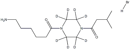 1-(6-AMino-1-oxohexyl)-4-(3-Methyl-1-oxobutyl)piperazine-d8 MonohydrobroMide 구조식 이미지