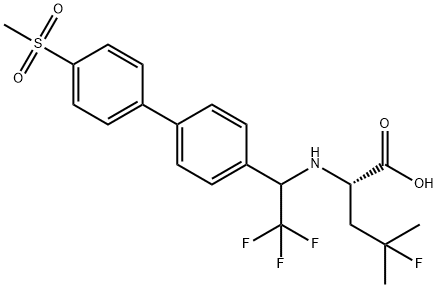 4-fluoro-4-Methyl-2-(2,2,2-trifluoro-1-(4'-(Methylsulfonyl)biphenyl-4-yl)ethylaMino)pentanoic acid Structure