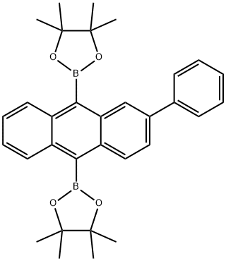 2,2'-(2-phenylanthracene-9,10-diyl)bis(4,4,5,5-tetraMethyl-1,3,2-dioxaborolane) 구조식 이미지