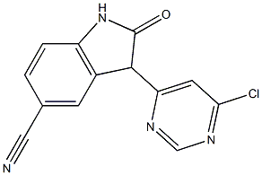 3-(6-chloropyriMidin-4-yl)-2-oxoindoline-5-carbonitrile 구조식 이미지