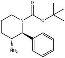 trans-tert-butyl 3-aMino-2-phenylpiperidine-1-carboxylate Structure