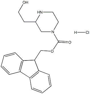 (9H-fluoren-9-yl)Methyl 3-(2-hydroxyethyl)piperazine-1-carboxylate hydrochloride Structure
