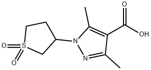 3,5-Dimethyl-1-(1,1-dioxotetrahydrothiophen-3-yl)-1H-pyrazole-4-carboxylic acid 구조식 이미지