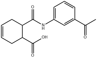 6-{[(3-ACETYLPHENYL)AMINO]CARBONYL}CYCLOHEX-3-ENE-1-CARBOXYLIC ACID 구조식 이미지