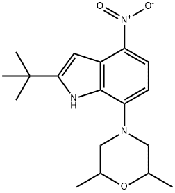 2-TERT-BUTYL-7-(2,6-DIMETHYLMORPHOLIN-4-YL)-4-NITROINDOLE 구조식 이미지