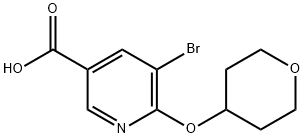 5-bromo-6-(tetrahydro-2h-pyran-4-yloxy)nicotinic acid 구조식 이미지