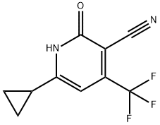 6-cyclopropyl-2-oxo-4-(trifluoromethyl)-1,2-dihydro-3-pyridinecarbonitrile 구조식 이미지