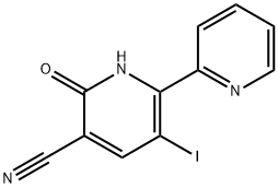 5-iodo-2-oxo-6-(2-pyridinyl)-1,2-dihydro-3-pyridinecarbonitrile Structure