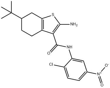 2-Amino-6-tert-butyl-N-(2-chloro-5-nitrophenyl)-4,5,6,7-tetrahydro-1-benzothiophe 구조식 이미지