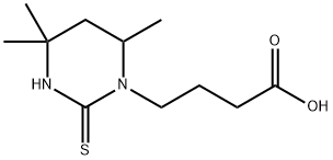 4-(4,4,6-Trimethyl-2-thioxotetrahydropyrimidin-1(2H)-yl)butanoic acid 구조식 이미지