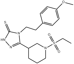 5-(1-(Ethylsulfonyl)piperidin-3-yl)-4-(4-methoxy-phenethyl)-4H-1,2,4-triazole-3-t Structure