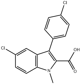 5-Chloro-3-(4-chlorophenyl)-1-methyl-1H-indole-2-carboxylic acid 구조식 이미지