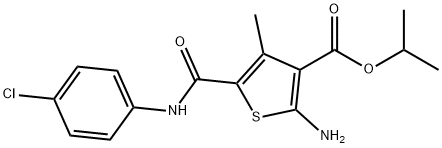 Isopropyl 2-amino-5-{[(4-chlorophenyl)amino]-carbonyl}-4-methylthiophene-3-carbox Structure