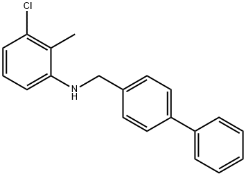 N-([1,1'-Biphenyl]-4-ylmethyl)-3-chloro-2-methylaniline 구조식 이미지