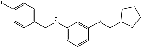 N-(4-Fluorobenzyl)-3-(tetrahydro-2-furanylmethoxy)aniline 구조식 이미지