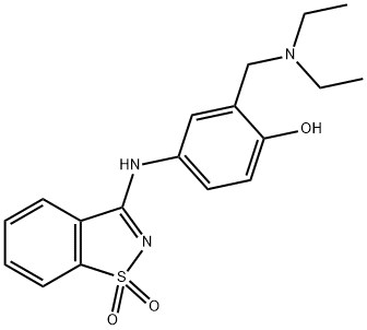 2-[(diethylamino)methyl]-4-[(1,1-dioxido-1,2-benzisothiazol-3-yl)amino]phenol Structure