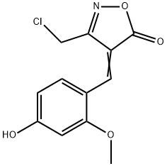 (4E)-3-(chloromethyl)-4-(4-hydroxy-2-methoxybenzylidene)isoxazol-5(4H)-one Structure