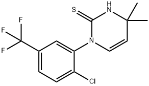 1-[2-chloro-5-(trifluoromethyl)phenyl]-4,4-dimethyl-1,4-dihydropyrimidine-2-thiol Structure