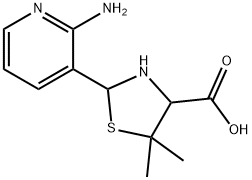 2-(2-aminopyridin-3-yl)-5,5-dimethyl-1,3-thiazolidine-4-carboxylic acid 구조식 이미지