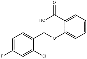 2-[(2-chloro-4-fluorobenzyl)oxy]benzoic acid 구조식 이미지