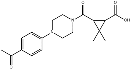 3-{[4-(4-acetylphenyl)piperazin-1-yl]carbonyl}-2,2-dimethylcyclopropanecarboxylic acid 구조식 이미지