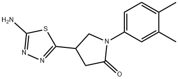 4-(5-amino-1,3,4-thiadiazol-2-yl)-1-(3,4-dimethylphenyl)pyrrolidin-2-one 구조식 이미지