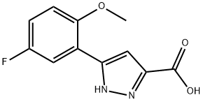 5-(5-fluoro-2-methoxyphenyl)-1H-pyrazole-3-carboxylic acid 구조식 이미지