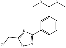 5-(chloromethyl)-3-[3-(dimethoxymethyl)phenyl]-1,2,4-oxadiazole Structure