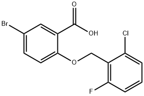 5-bromo-2-[(2-chloro-6-fluorobenzyl)oxy]benzoic acid 구조식 이미지