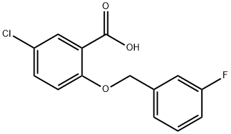 5-chloro-2-[(3-fluorobenzyl)oxy]benzoic acid Structure