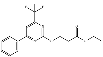 ethyl 3-{[4-phenyl-6-(trifluoromethyl)pyrimidin-2-yl]thio}propanoate Structure